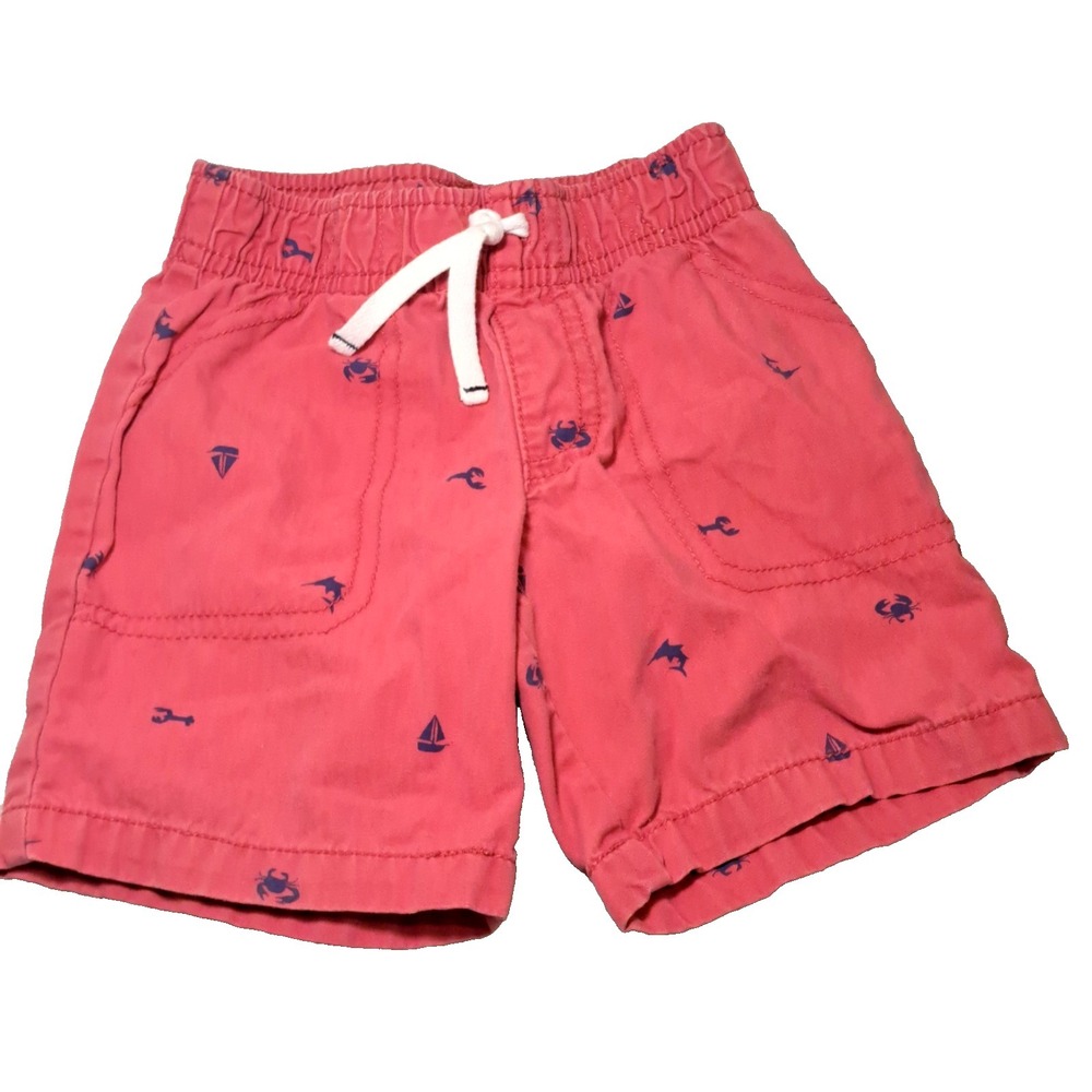 Carter's Preppy Shorts Boys 2T Beach Lobster Crab Sailboat Ocean Sea
